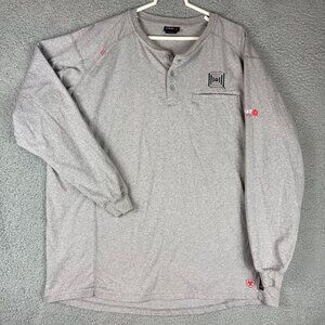 Ariat FR Shirt Mens XXL Flame Resistant Gray Long Sleeve Henley Work CAT 2